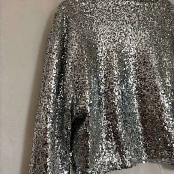 12th Tribe Star Crossed Sequin Fringe Jacket. Small. Silver. Coachella. Vegas. - Picture 11 of 13